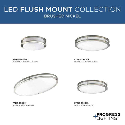 Progress Lighting 14 in. CTC COMM 23W Brushed Nickel Integrated LED Flush Mount