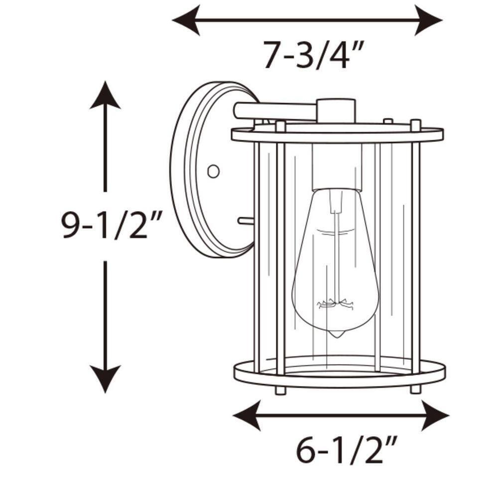 Progress Lighting Gunther Collection 1-Light Antique Bronze Wall Lantern Light