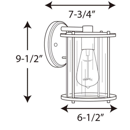 Progress Lighting Gunther Collection 1-Light Antique Bronze Wall Lantern Light