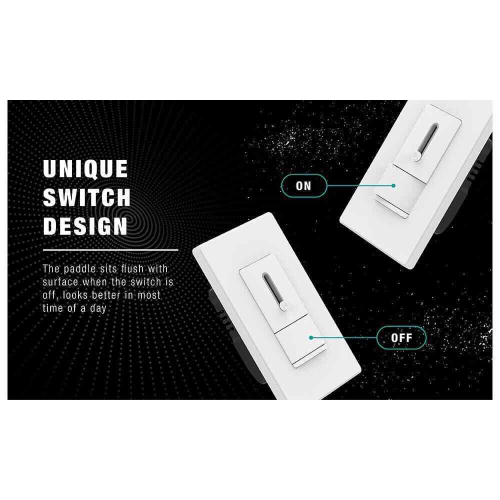 ELEGRP Slide Dimmer Switch for Dimmable LED CFLIncandescent Bulbs 2-Pack