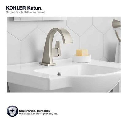 KOHLER Katun Single Hole 1-Handle Bathroom Faucet in Vibrant Brushed Nickel
