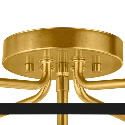 Hampton Bay Parley 12 in. 4-Light Matte Black and Gold Cage Semi- Flush Mount