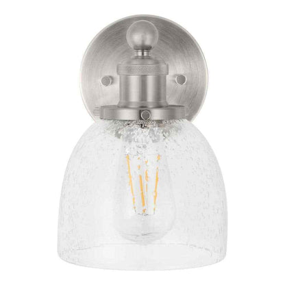 Home Decorators Evelyn 6 in. 1-Light Brushed Nickel Wall Mount Sconce Light