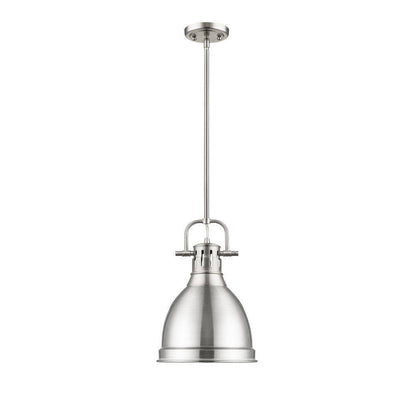 Golden Lighting Duncan 1-Light Pewter 8.8 in. Pendant with Pewter Shade