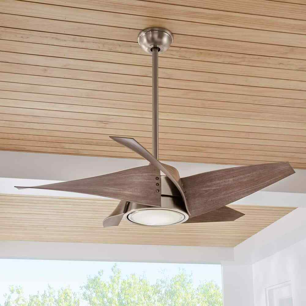 Home Decorators Broughton 42 in. LED Brushed Nickel Ceiling Fan w/ Remote