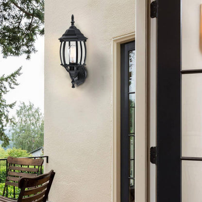 Hukoro 1-Light 16.85-in Matte Black Outdoor Wall Lantern Sconce F14491-WL-BK