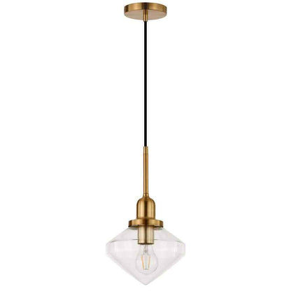 Meyer&Cross Zariza 1-Light Brass Pendant with Clear Glass Shade