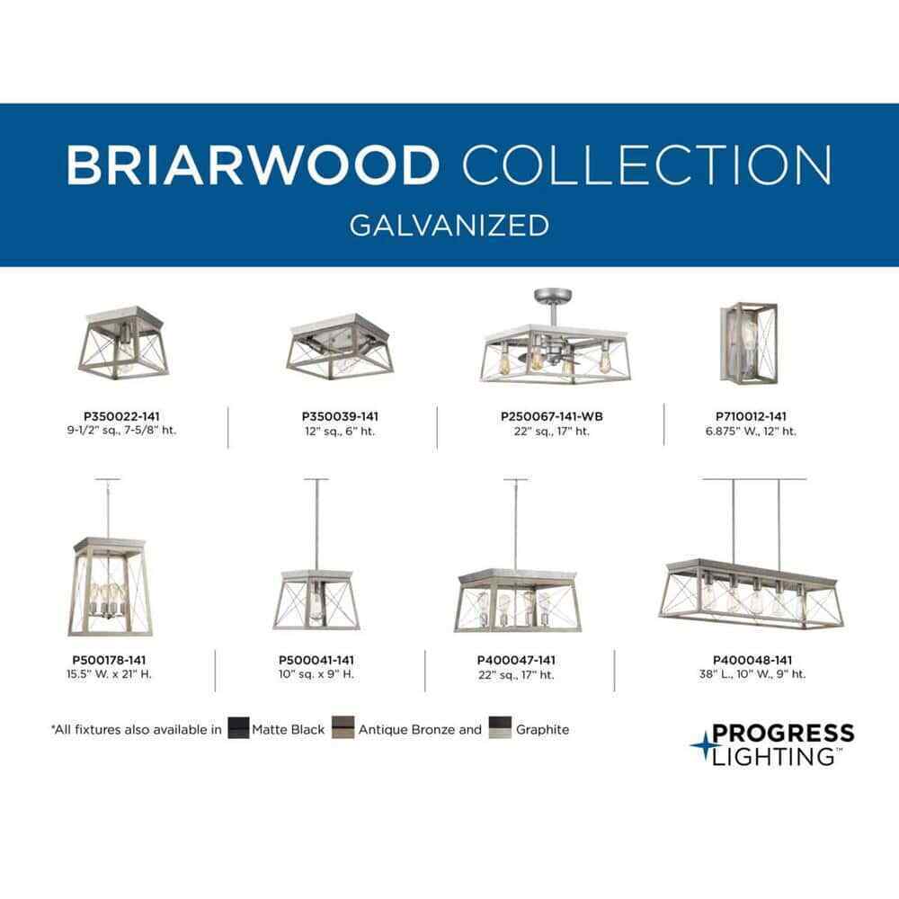 Progress Lighting Briarwood 2-Light Kitchen Farmhouse Ceiling Light Flush Mount