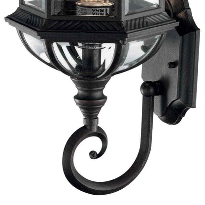 Bel Air Lighting Wentworth 1-Light Large Black Outdoor Wall Light Fixture