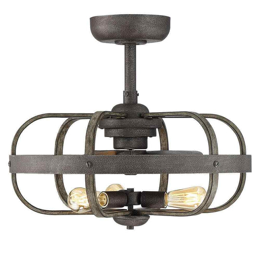 Home Decorators Keowee 23 in Indoor/Outdoor Black Iron Coastal Caged Ceiling Fan