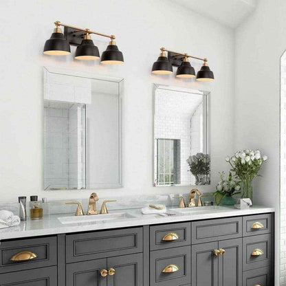 LNC Modern Black Bathroom Vanity Light w/24.5 in. 3-Light Metel Bath Wall Sconce