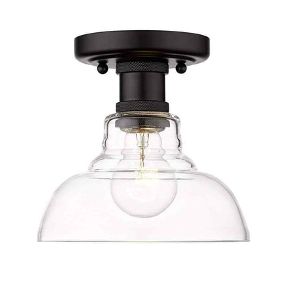 Golden Lighting Carver 7.5 in. 1-Light Matte Black Flush Mount