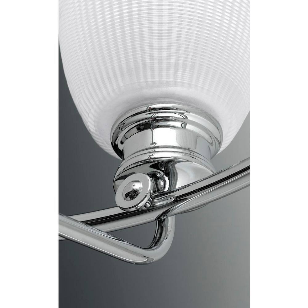 Progress Lighting Lucky 3-Light Brushed Nickel Glass Coastal Bath Vanity Light