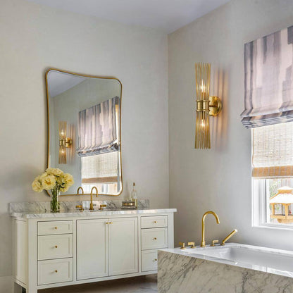 EDISLIVE Aquin 5.12 in. 2-Light Brass Mid-Century Starbust Vanity Light