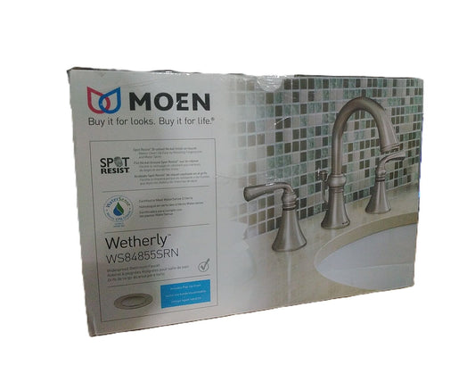 MOEN Wetherly 8 in. Widespread Double Handle High-Arc Bathroom Faucet