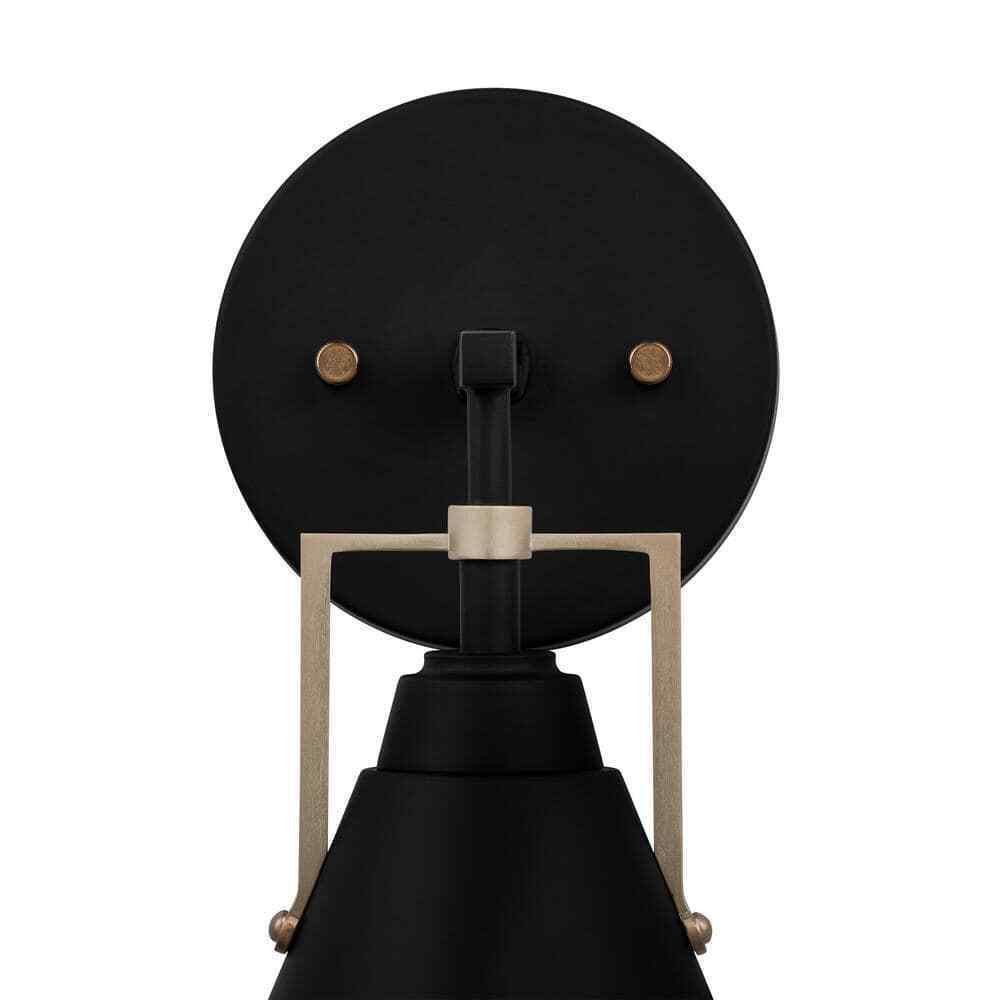 Home Decorators Insdale Matte Black Modern Vanity Light w/ Satin Brass Accents