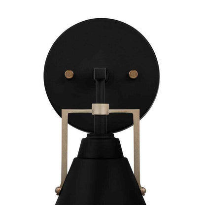 Home Decorators Insdale Matte Black Modern Vanity Light w/ Satin Brass Accents
