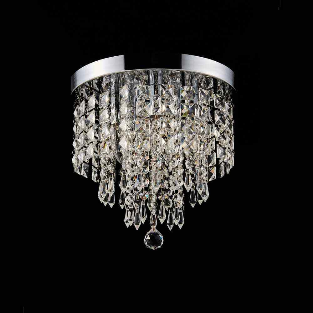Merra 11 in. 5-Light Chrome Flush Mount Chandelier with K9 Crystals