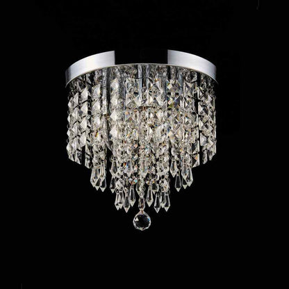 Merra 11 in. 5-Light Chrome Flush Mount Chandelier with K9 Crystals