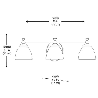Hampton Bay Solomone  3-Light Polished Chrome Bathroom Vanity Light Fixture