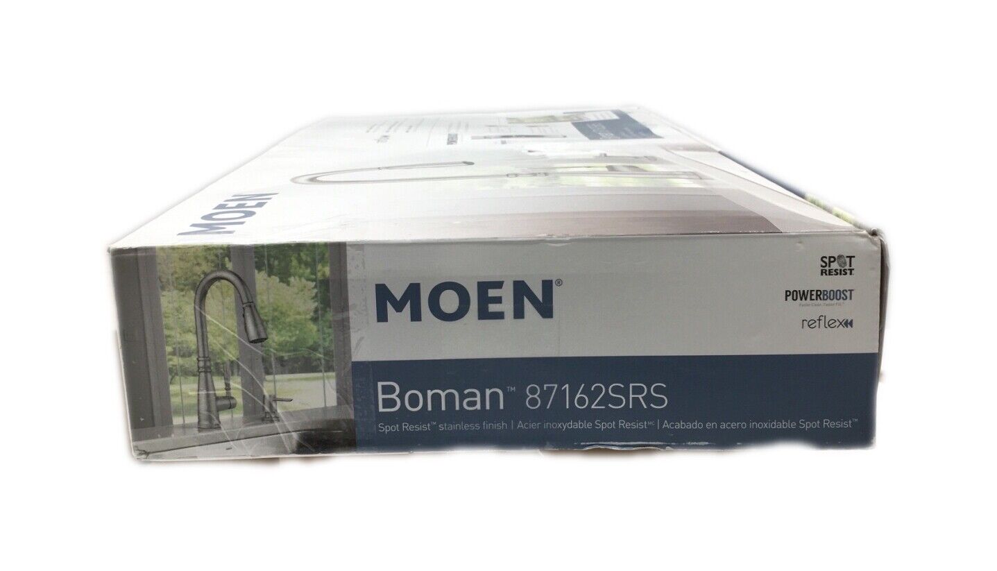 MOEN Boman Single Handle Pull-Down Sprayer Kitchen Faucet w/ Reflex + PowerBoost