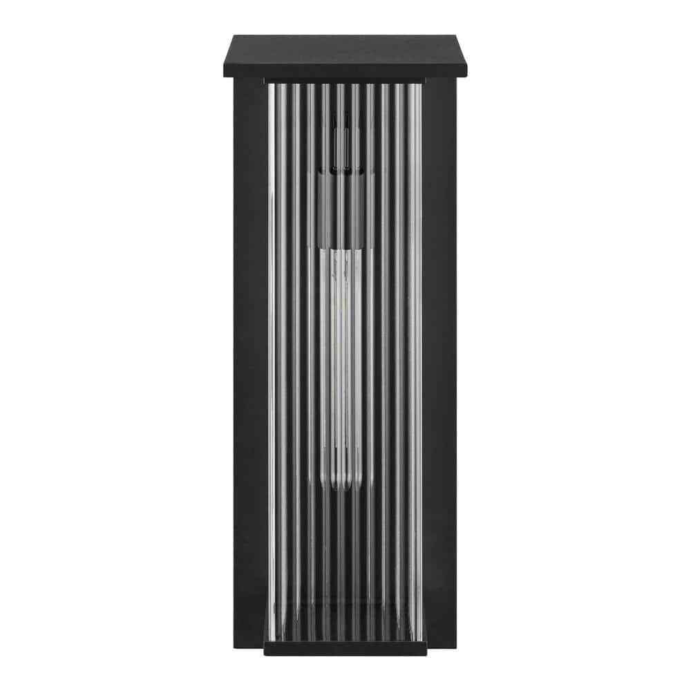 Home Decorators Jardine 20 in. 1-Light Black Modern Outdoor Wall Light Fixture