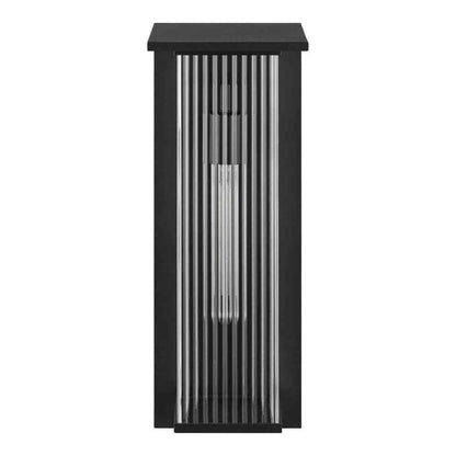 Home Decorators Jardine 20 in. 1-Light Black Modern Outdoor Wall Light Fixture