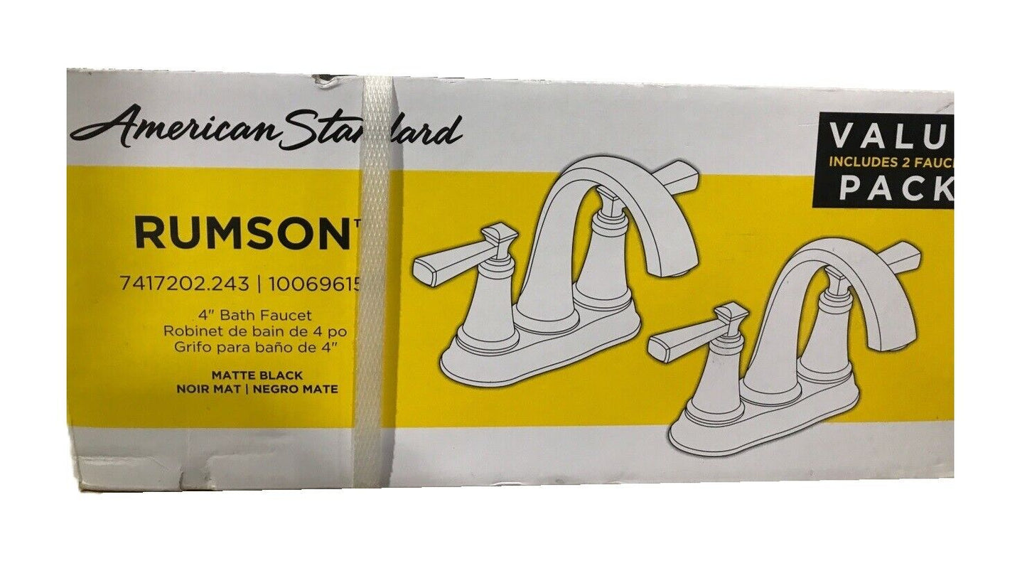 American Standard Rumson 4 in. Centerset Double Handle Bathroom Faucet MB 2-Pack