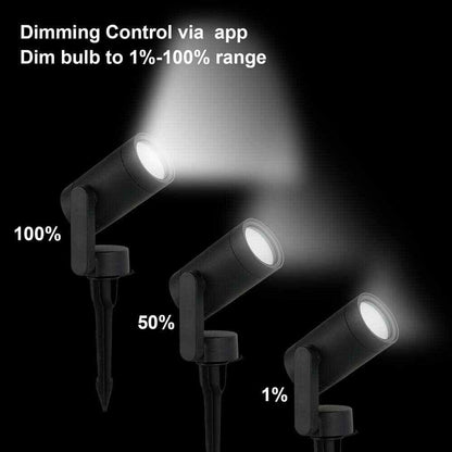 Hampton Bay Low Voltage Black LED Outdoor Spotlight Smart App Control Hubspace