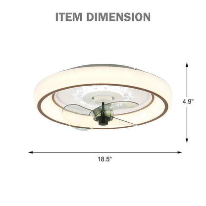 Bella Depot 19 in. Indoor Smart App Control White Ceiling Fan w/ Integrated LED