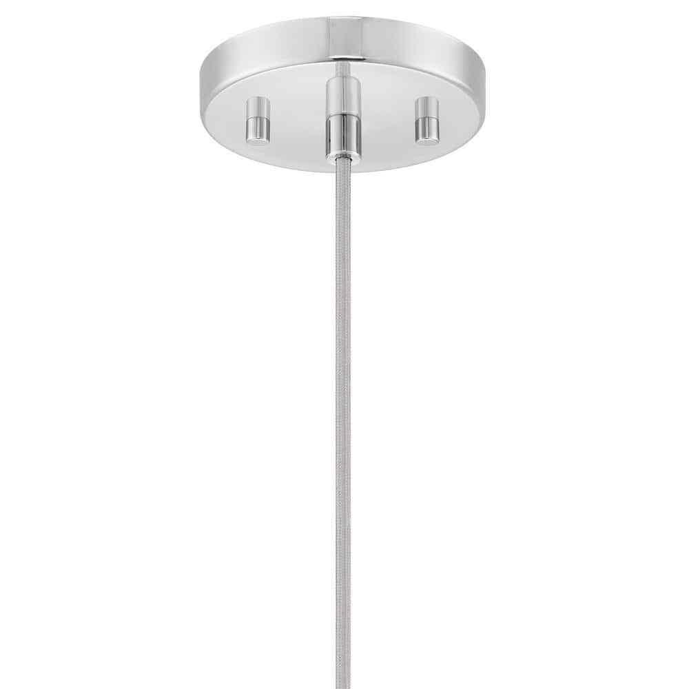 Home Decorators Pompton Chrome Light Fixture w/ White Ribbed Glass Globe Shade