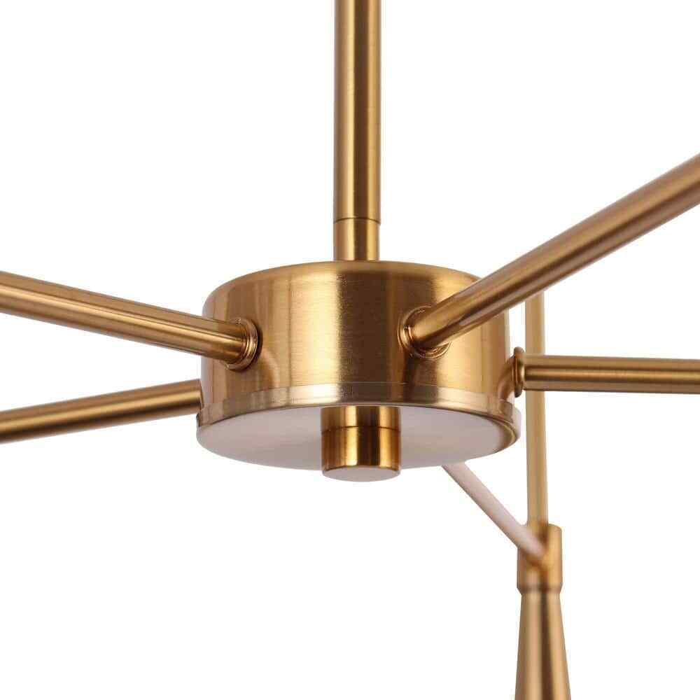 LNC Modern Matte Black Island Chandelier w/ Bell Metal Shades