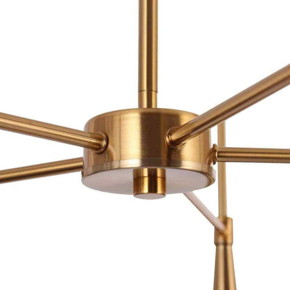 LNC Modern Matte Black Island Chandelier w/ Bell Metal Shades