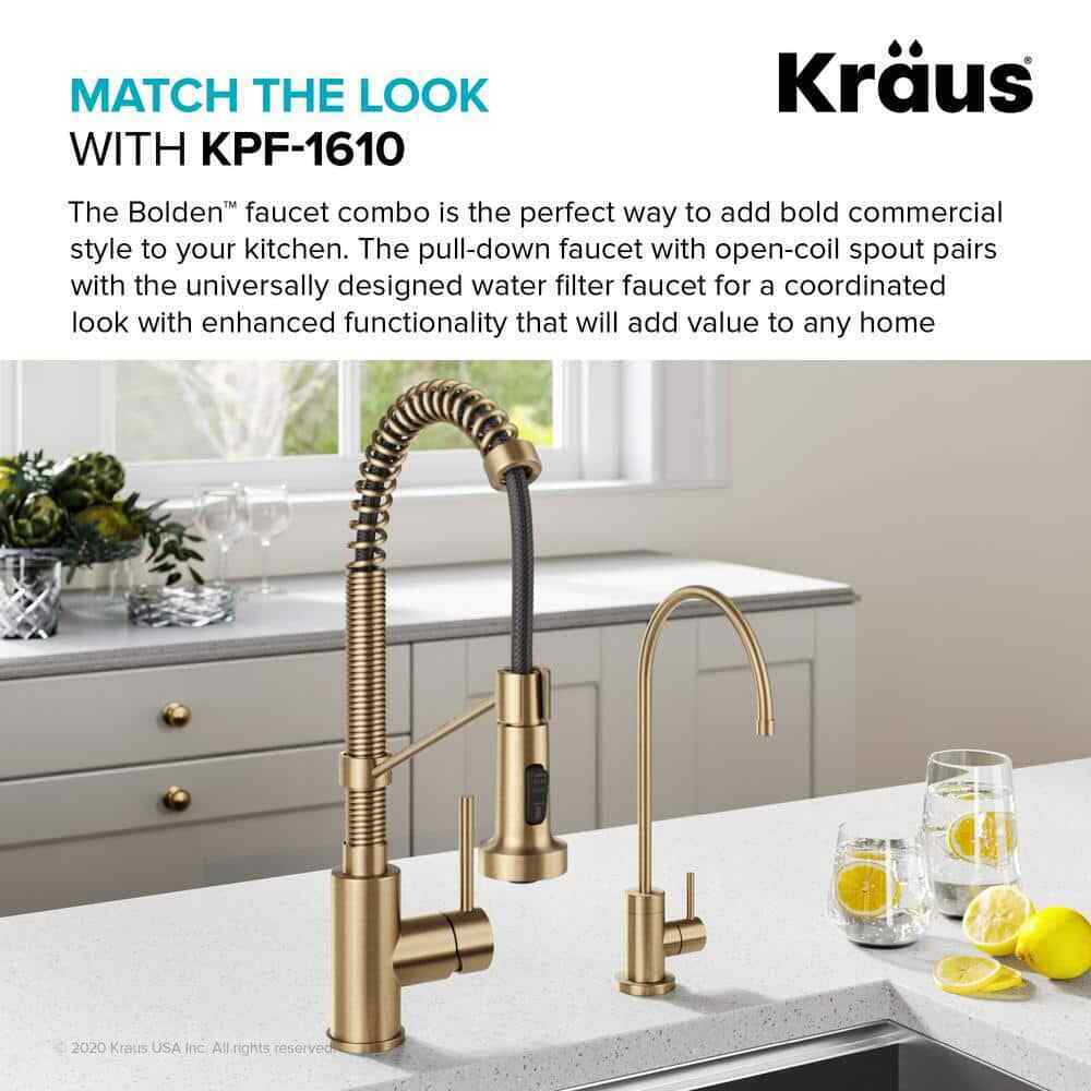 KRAUS Purita Single Handle 100% Lead-Free Beverage Faucet in Brushed Gold