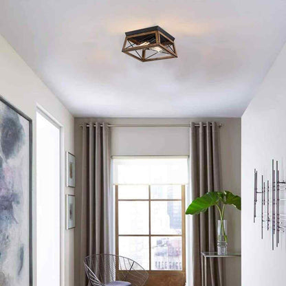 Hukoro Mousse 12 in. W. 2-Light Flush Mount with Matte Black Finish