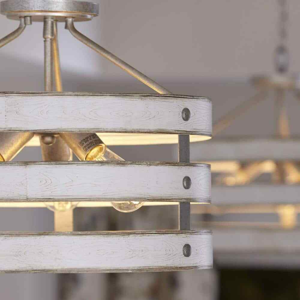 Progress Lighting Gulliver 17 in. 3-Light Galvanized Coastal Semi-Flush Light