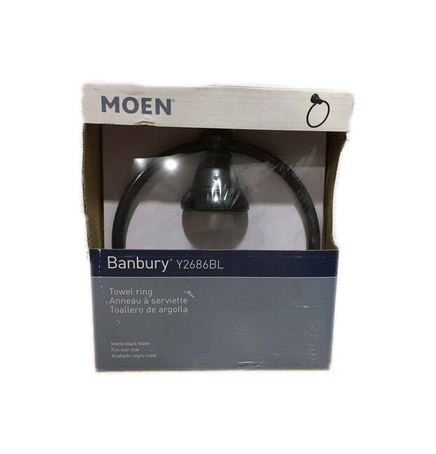 MOEN Banbury Towel Ring in Matte Black Y2686BL