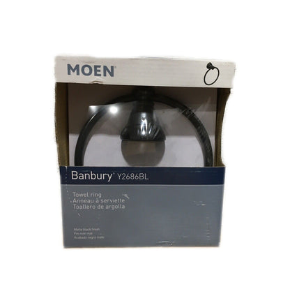MOEN Banbury Towel Ring in Matte Black Y2686BL