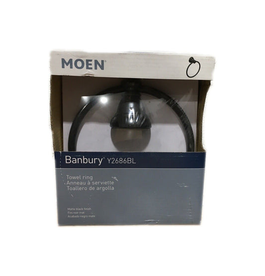 MOEN Banbury Towel Ring in Matte Black Y2686BL