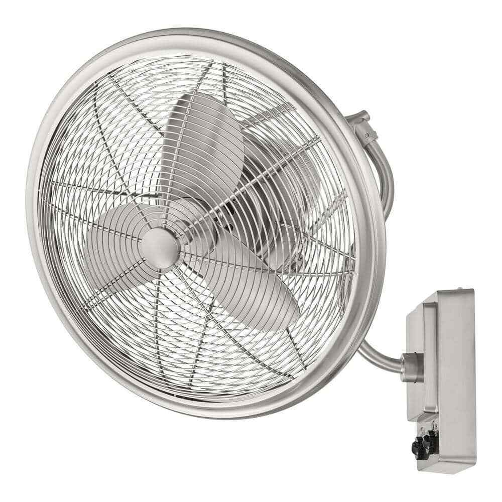 Home Decorators Bentley II 18 in. Brushed Nickel Oscillating Wall Fan