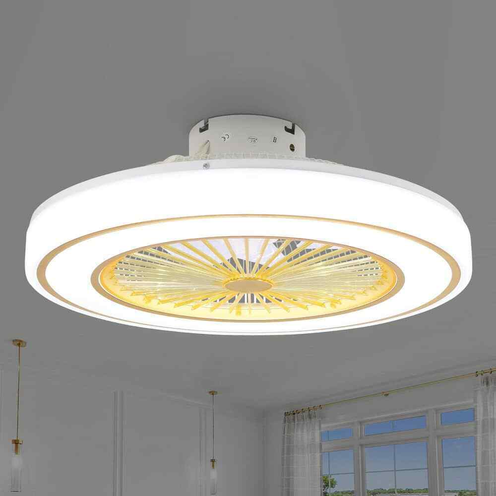 Oaks Aura 20in.LED White Bladeless Smart App Control Low Profile Ceiling Fan