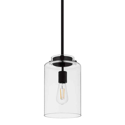 Hampton Bay Mullins 6.75 in. 1-Light Coal Mini Pendant Hanging Light