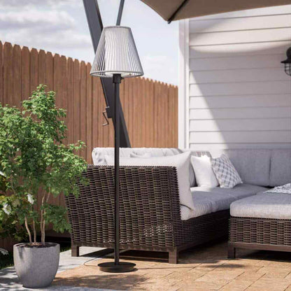 Hampton Bay Aspenwood 61.5 in. Gray and Black Outdoor/Indoor Floor Lamp