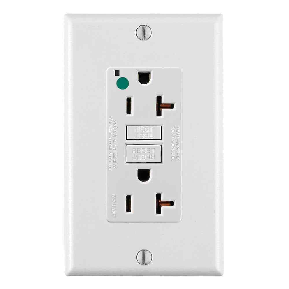 Leviton 20 Amp Self-Test SmartLockPro Hospital Grade Duplex GFCI Outlet