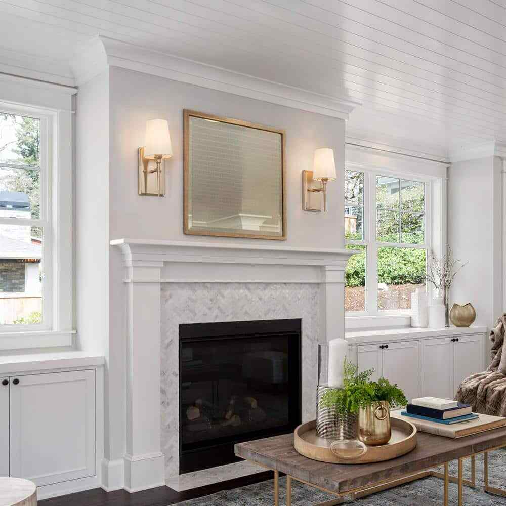 LNC Modern Classic 1-Light Gold Wall Sconce Powder Room Bathroom Vanity Light