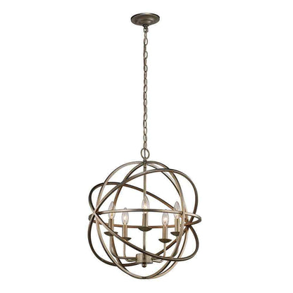 Home Decorators Collection Sarolta Sands 5-Light Antique Silver Orb Chandelier