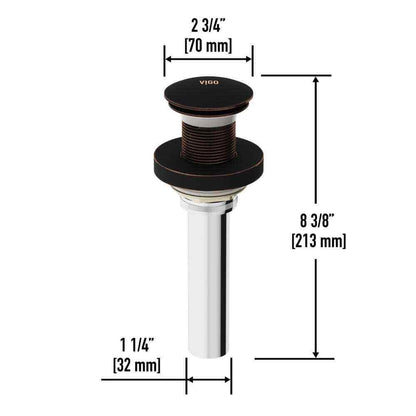 VIGO Vessel Bathroom Sink Pop-Up Drain & Mounting Ring in Antique Rubbed Bronze