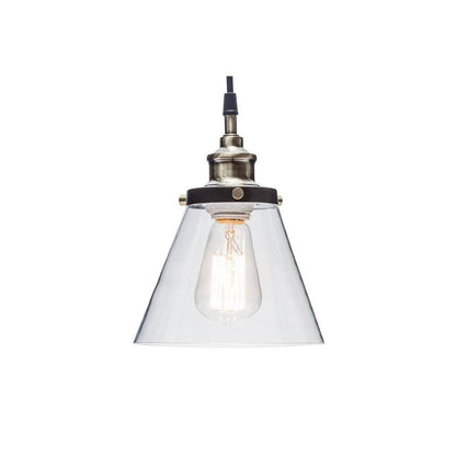 Globe Electric Jackson 1-Light Antique Brass + Bronze Pendant With Fabric Cord