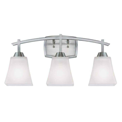Westinghouse Midori 3-Light Brushed Nickel Wall Mount Bath Light 6573600