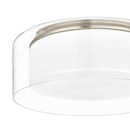 Denning 13 in. Brushed Nickel Smart Voice Controlled RGB LED Flush Mount